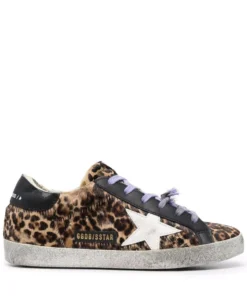 Golden Goose Shoes ‘Superstar’ Leopard Glitter Sole Sneakers