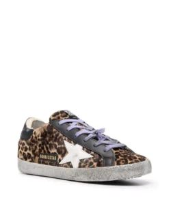 Golden Goose Shoes ‘Superstar’ Leopard Glitter Sole Sneakers