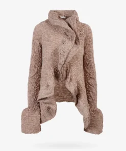 DRIES VAN NOTEN Taupe 'Vibe' Ruffled Collar Jacket