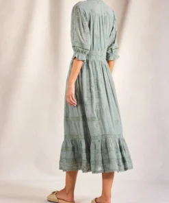 M.A.B.E Clothing Oversized 'Teagan' Emb Midi Dress