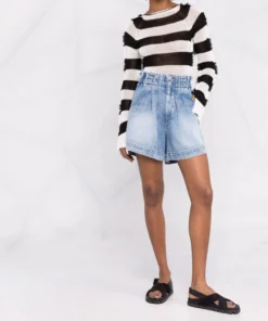 Isabel Marant Etoile 'Teresa' Denim Paperbag Shorts Clothing