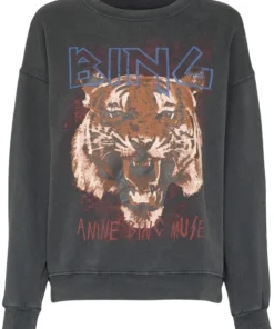 Anine Bing Clothing Faded Black 'Tiger Sweatshirt'