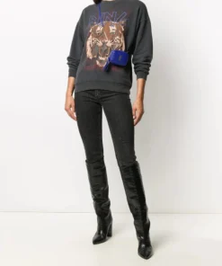 Anine Bing Clothing Faded Black 'Tiger Sweatshirt'