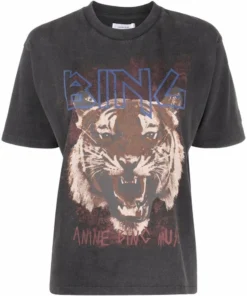 Anine Bing Faded Black 'Tiger Tee' Clothing