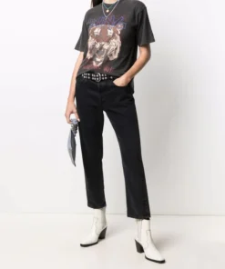 Anine Bing Faded Black 'Tiger Tee' Clothing