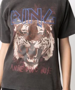Anine Bing Faded Black 'Tiger Tee' Clothing