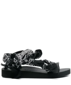 Arizona Love Black 'Trekky Chou' Bandana Sandals Shoes