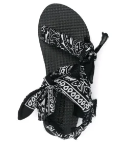 Arizona Love Black 'Trekky Chou' Bandana Sandals Shoes