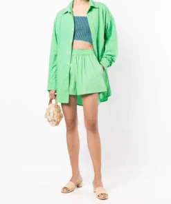 Faithfull The Brand New In Green 'Vega Shirt Dress'