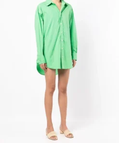 Faithfull The Brand New In Green 'Vega Shirt Dress'