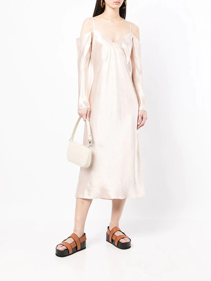 Vince 'Long Sleeve Midi Slip Dress' Clothing 4 Vince 'Long Sleeve Midi Slip Dress' Clothing