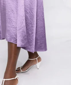 Vince Clothing Purple 'Panelled Satin Slip Midi Skirt'