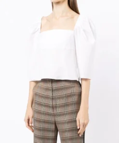 Vince White 'Square Neck Structured Sleeve Top' Clothing 9 Vince White 'Square Neck Structured Sleeve Top' Clothing