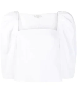 Vince White 'Square Neck Structured Sleeve Top' Clothing