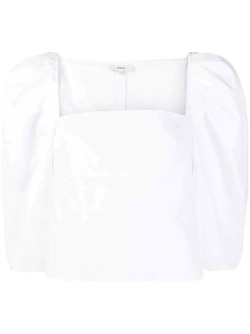 Vince White 'Square Neck Structured Sleeve Top' Clothing 3 Vince White 'Square Neck Structured Sleeve Top' Clothing