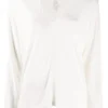 Vince Ivory 'Fine-Knit V-neck Top'
