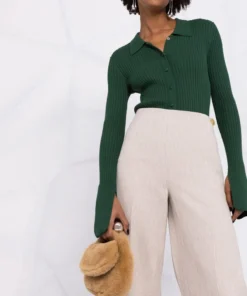 Vince Clothing Light Grey ‘Cropped Wide Leg Trousers’