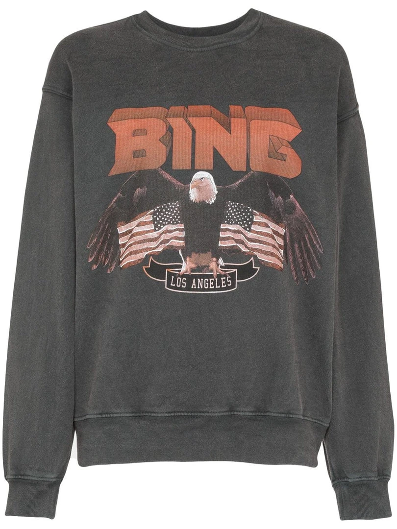 Anine Bing Clothing Faded Black 'Vintage Bing Sweatshirt' 3 Anine Bing Clothing Faded Black 'Vintage Bing Sweatshirt'