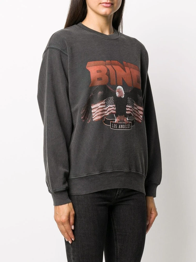 Anine Bing Clothing Faded Black 'Vintage Bing Sweatshirt' 4 Anine Bing Clothing Faded Black 'Vintage Bing Sweatshirt'