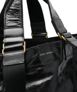 Isabel Marant New In Black 'Wardy' Crinkle Tote Bag