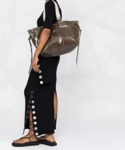 Isabel Marant New In Dark Khaki 'Wardy' Crinkle Tote Bag