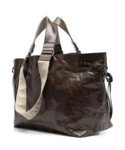 Isabel Marant New In Dark Khaki 'Wardy' Crinkle Tote Bag 11 Isabel Marant New In Dark Khaki 'Wardy' Crinkle Tote Bag