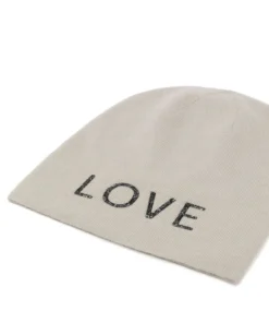 Warm Me Accessories Light Grey 'Damian Love Black Crystal Hat'