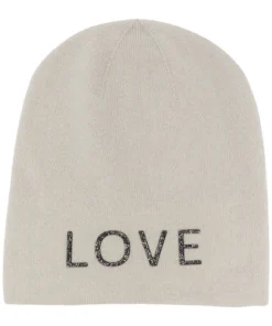 Warm Me Accessories Light Grey 'Damian Love Black Crystal Hat'