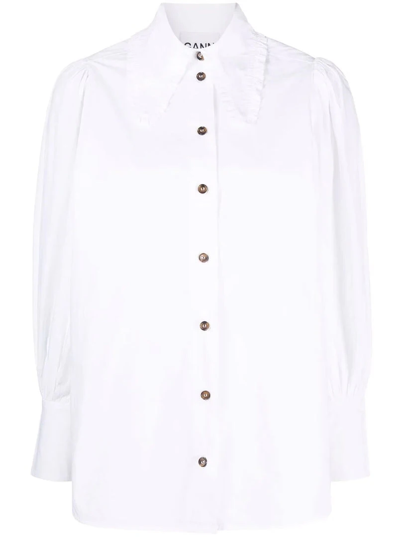 Ganni 'White Oversized Pointed Collar Shirt' 3 Ganni 'White Oversized Pointed Collar Shirt'