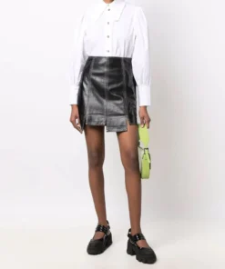 Ganni 'White Oversized Pointed Collar Shirt'