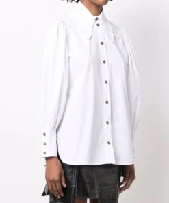 Ganni 'White Oversized Pointed Collar Shirt' 9 Ganni 'White Oversized Pointed Collar Shirt'