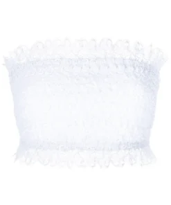 Charo Ruiz White 'Wallis' Lace Bandeau Top Clothing