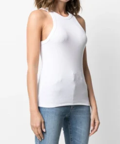 Anine Bing White ‘Eva’ Ribbed Tank Top Clothing