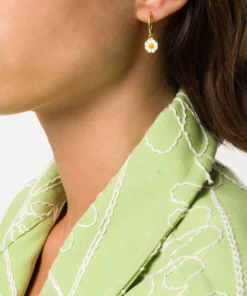 Wilhelmina Garcia Accessories ‘White Daisy Hoop Earring’