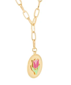 Wilhelmina Garcia Accessories ‘Pink Tulip Chain Necklace’