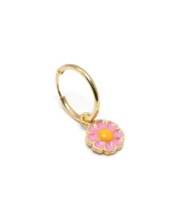 Wilhelmina Garcia Accessories 'Pink Daisy Hoop Earring'