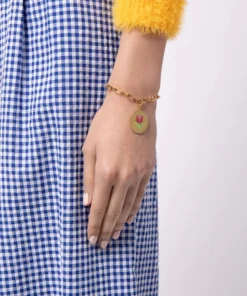 Wilhelmina Garcia Accessories ‘Pink Tulip Charm Bracelet’