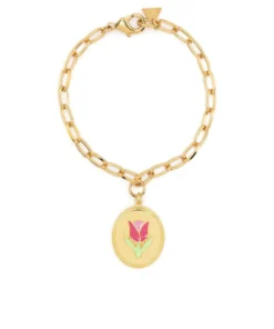 Wilhelmina Garcia Accessories ‘Pink Tulip Charm Bracelet’