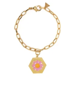 Wilhelmina Garcia ‘Pink Daisy Charm Bracelet’