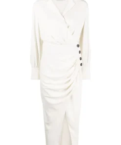 Self Portrait Clothing 'Wrap Style V-neck Button Front Dress'