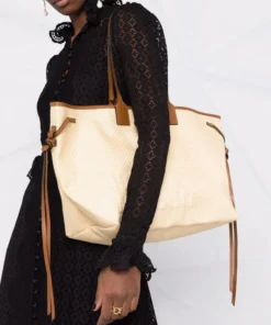 Isabel Marant Bags 'Wydra' Oversized Embossed Logo Woven Bag