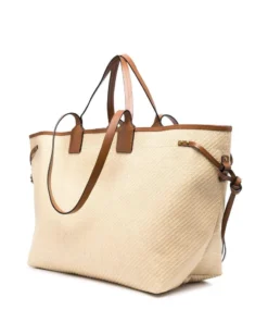 Isabel Marant Bags 'Wydra' Oversized Embossed Logo Woven Bag