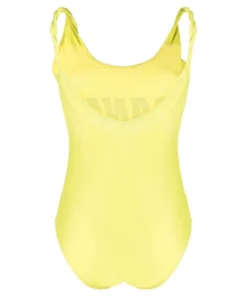 Ganni 'Yellow Smiley Face Graphic Swimsuit'