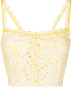 Charo Ruiz Yellow 'Tessa' Crop Top Clothing
