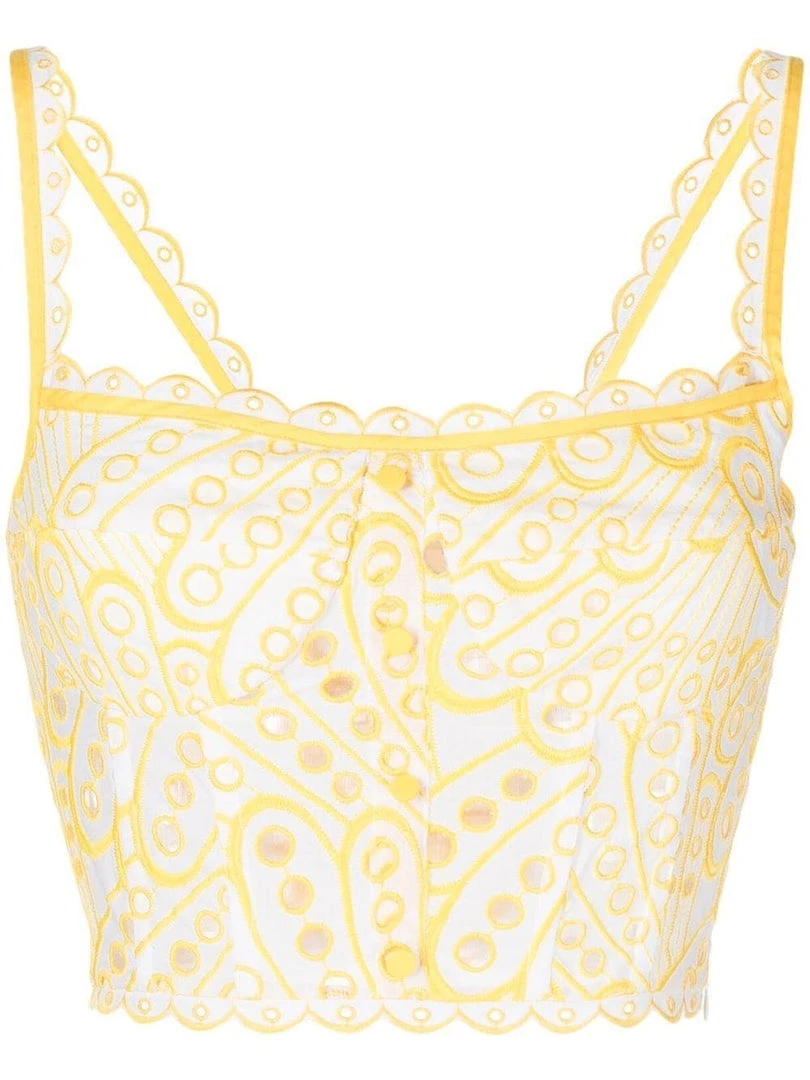 Charo Ruiz Yellow 'Tessa' Crop Top Clothing 3 Charo Ruiz Yellow 'Tessa' Crop Top Clothing