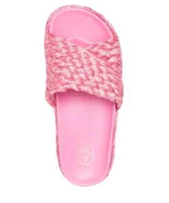 ASH 'Zen' Raffia Platform Slides Shoes