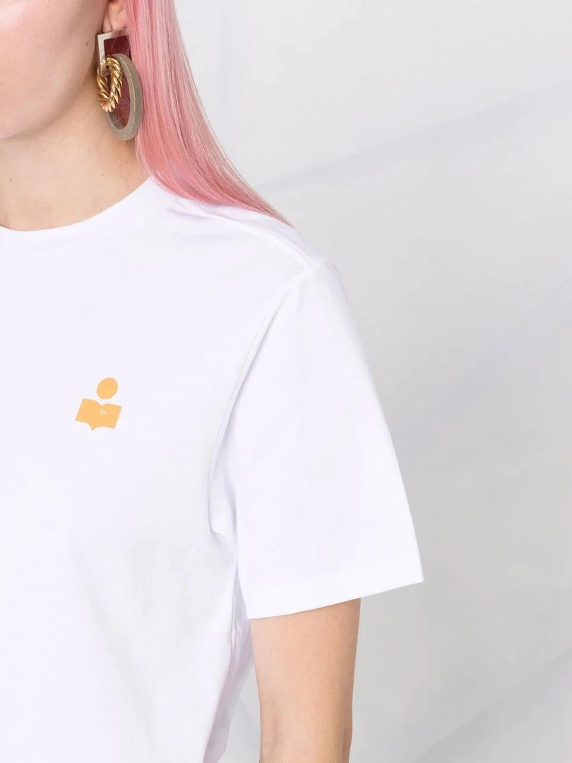 Isabel Marant Etoile Clothing ‘Zewel’ Ochre Logo T-Shirt 6 Isabel Marant Etoile Clothing ‘Zewel’ Ochre Logo T-Shirt