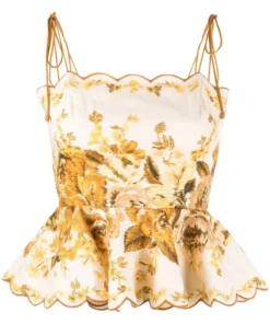 Zimmermann 'Aliane' Floral Scallop Top